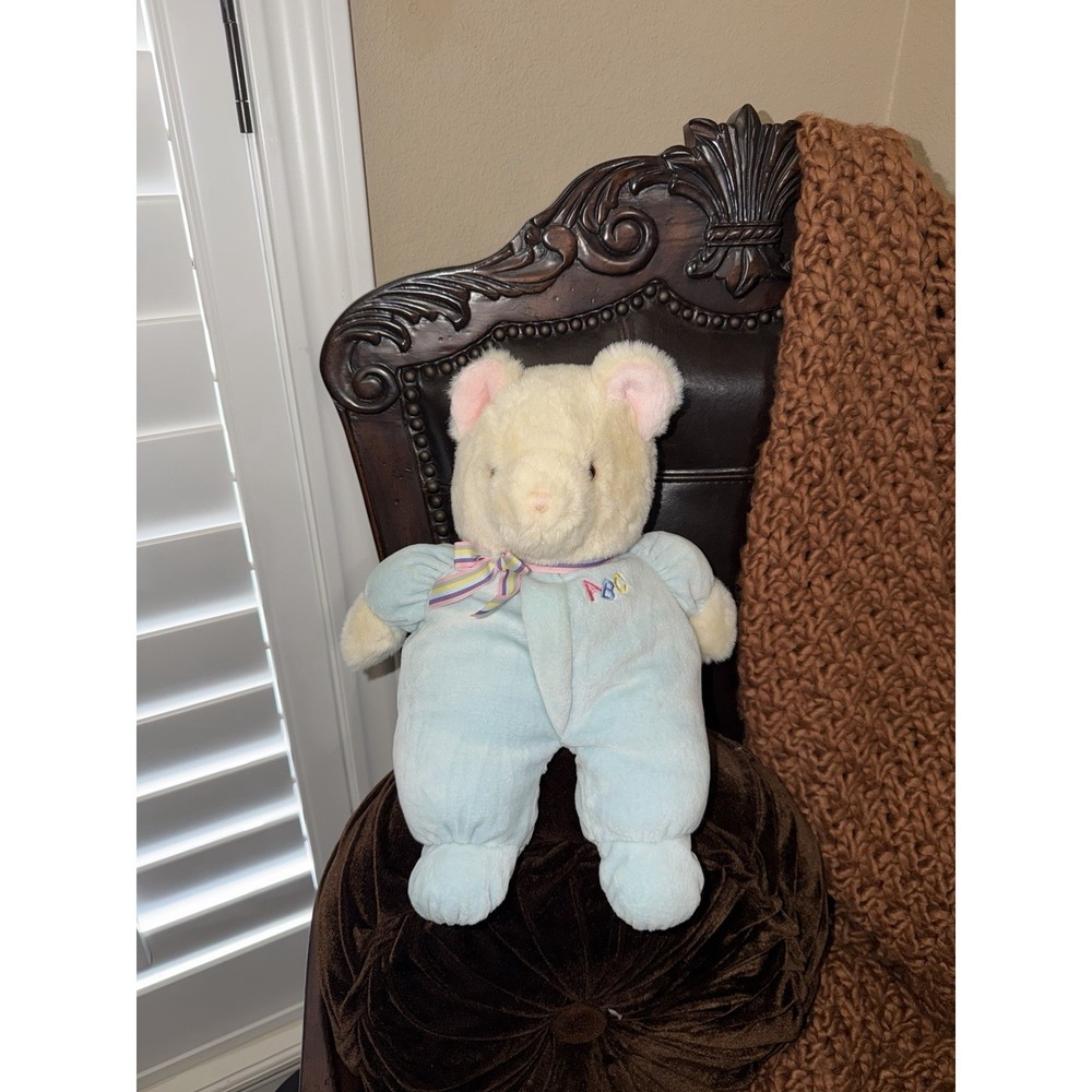 Vintage Eden Bear Blue Velour ABC Sleeper‎ Plush Stuffed Animal  HTF